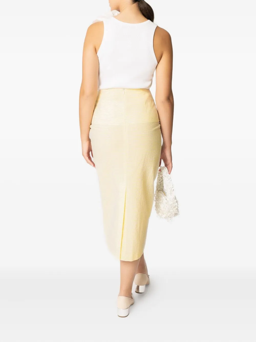 Bernadette Marcel Ribbed Flower-embellished Tank Top In White
