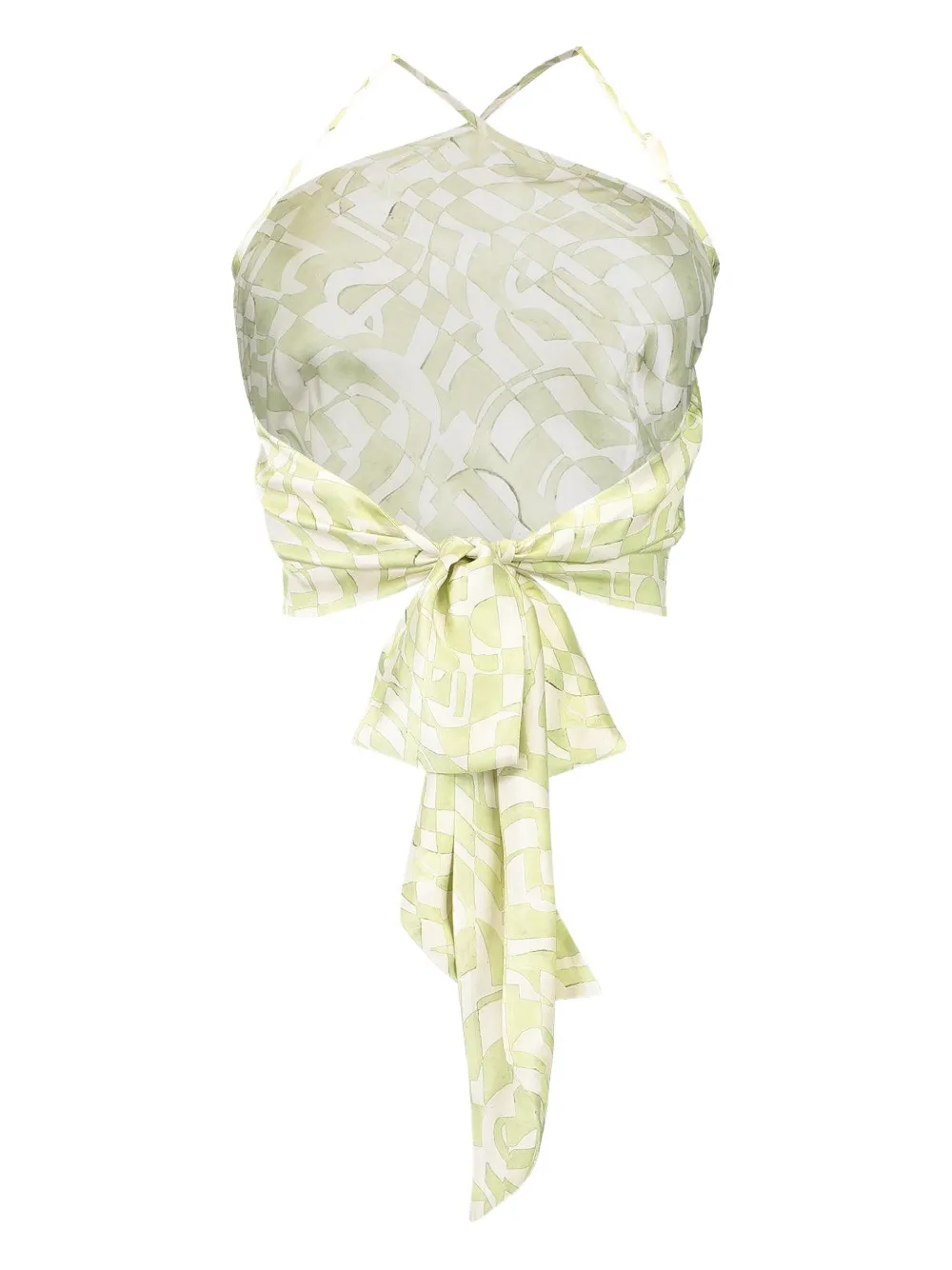 Alexis Nali abstract-print halterneck top Groen