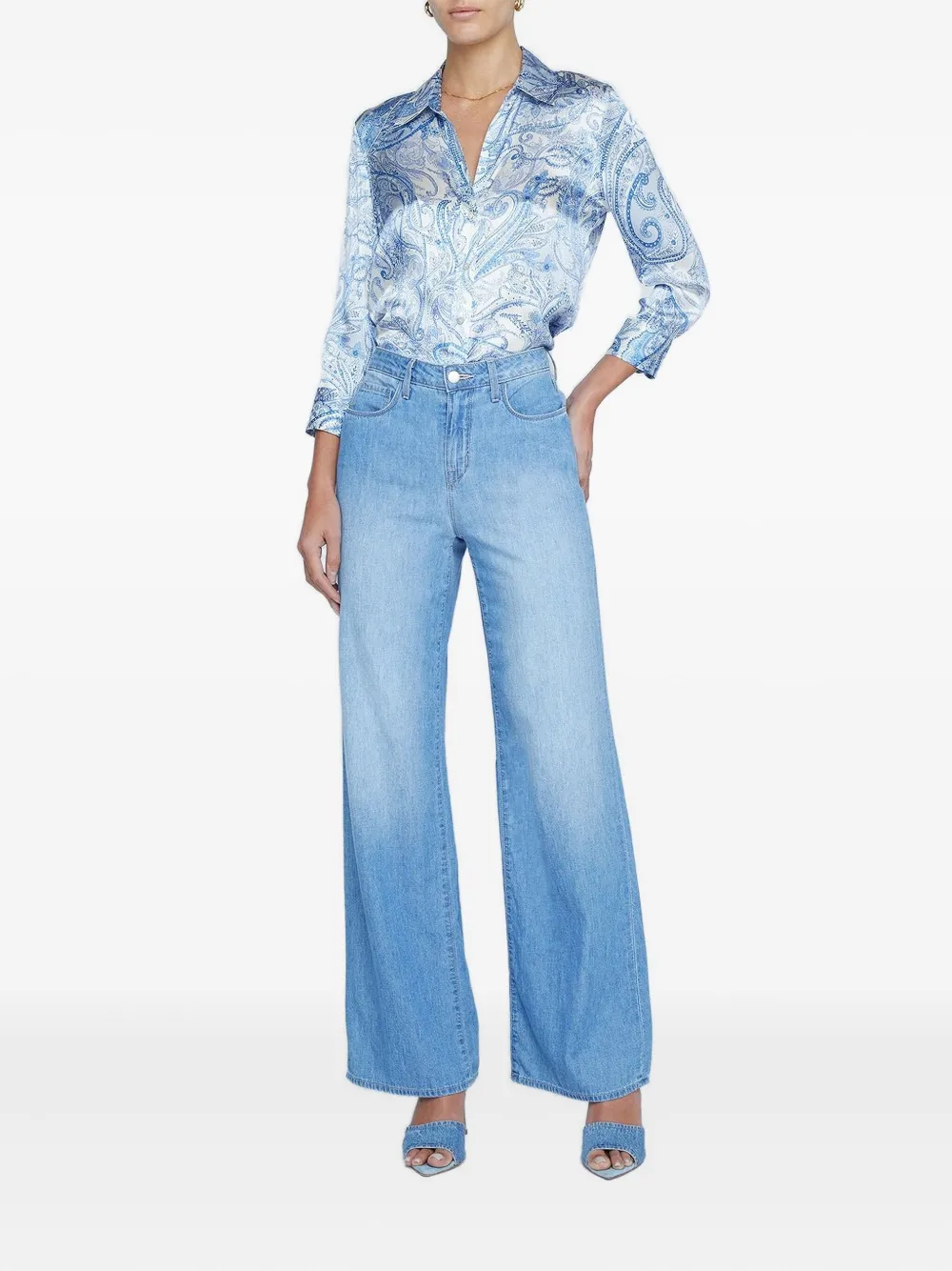 L'Agence Alicent wide-leg jeans - Blauw