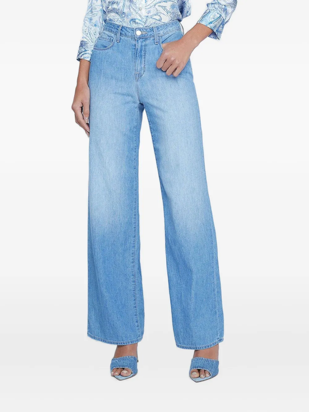 L'Agence Alicent wide-leg jeans Blauw
