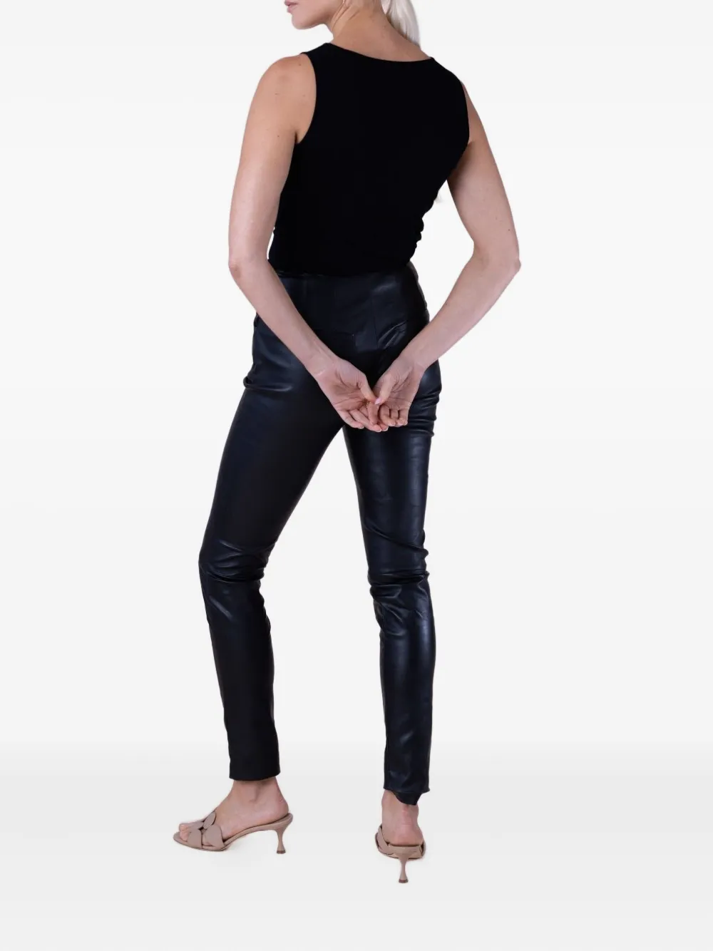 Majestic Filatures crew-neck sleeveless tank top Zwart