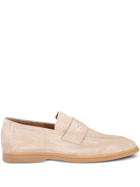 Eleventy perforated suede loafers