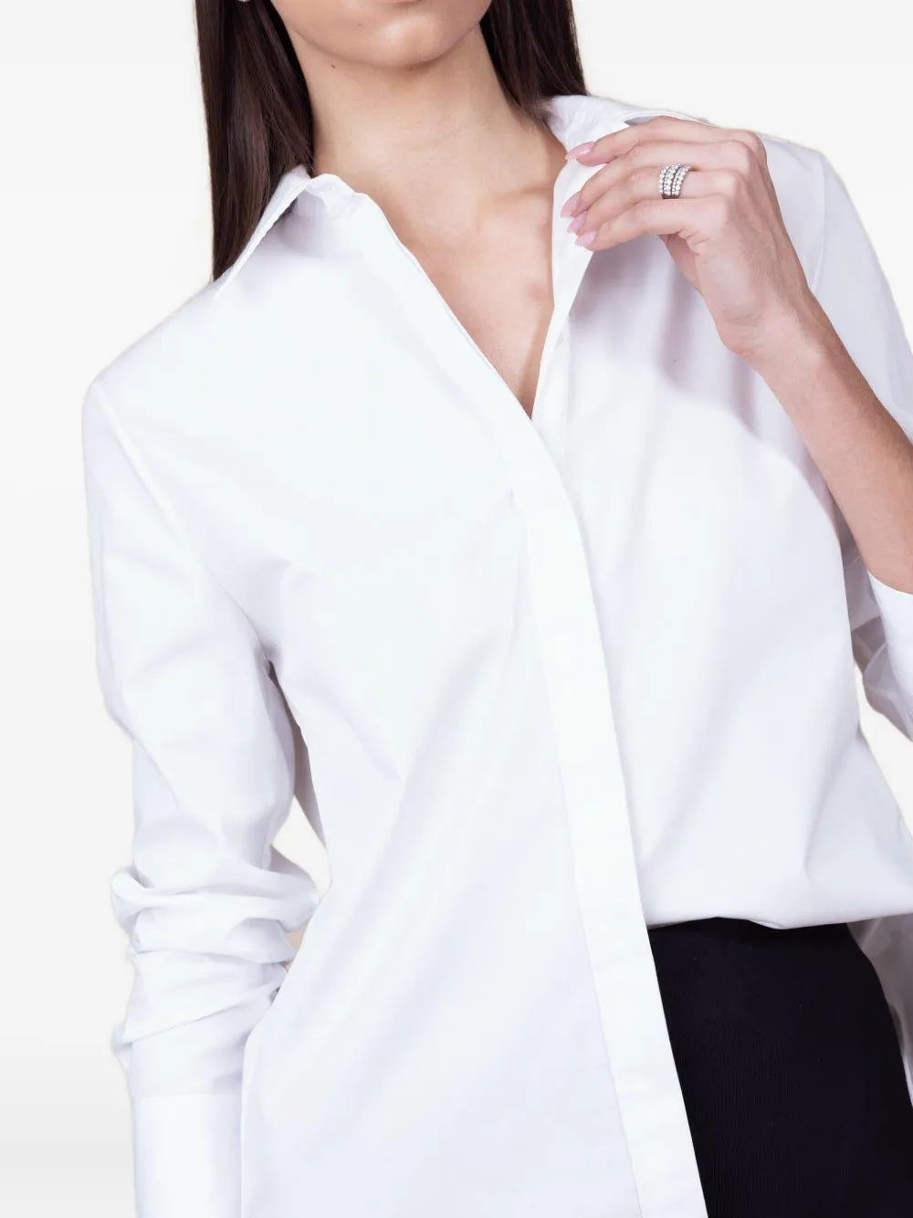 Brandon Maxwell Mira Shirt In White