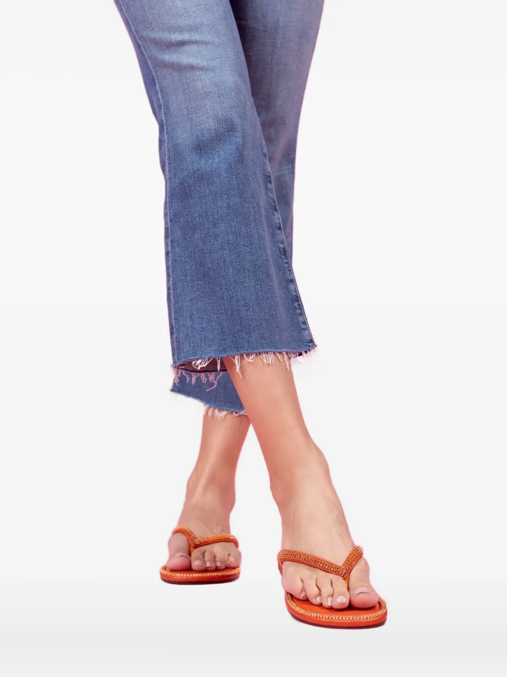 Mystique Crystal-embellished Sandals In Orange