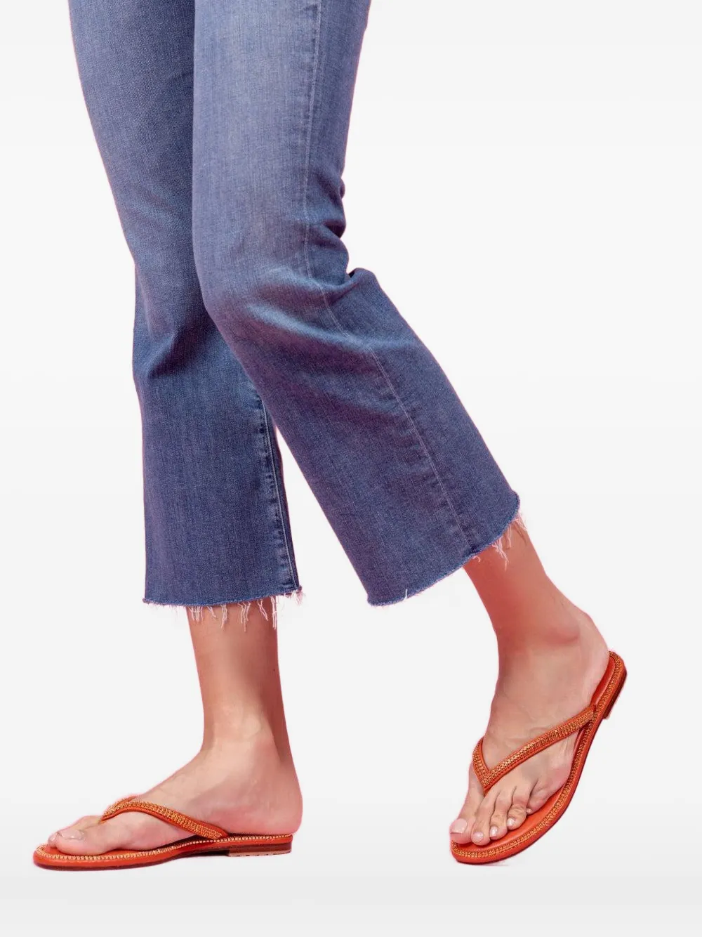 Mystique Crystal-embellished Sandals In Orange