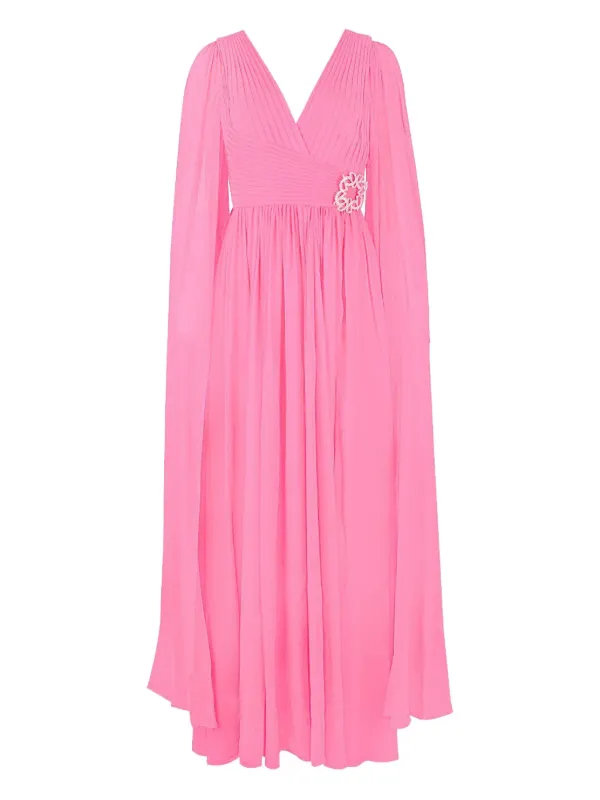 open lace back dress 1970s Accordion Pleated Dress