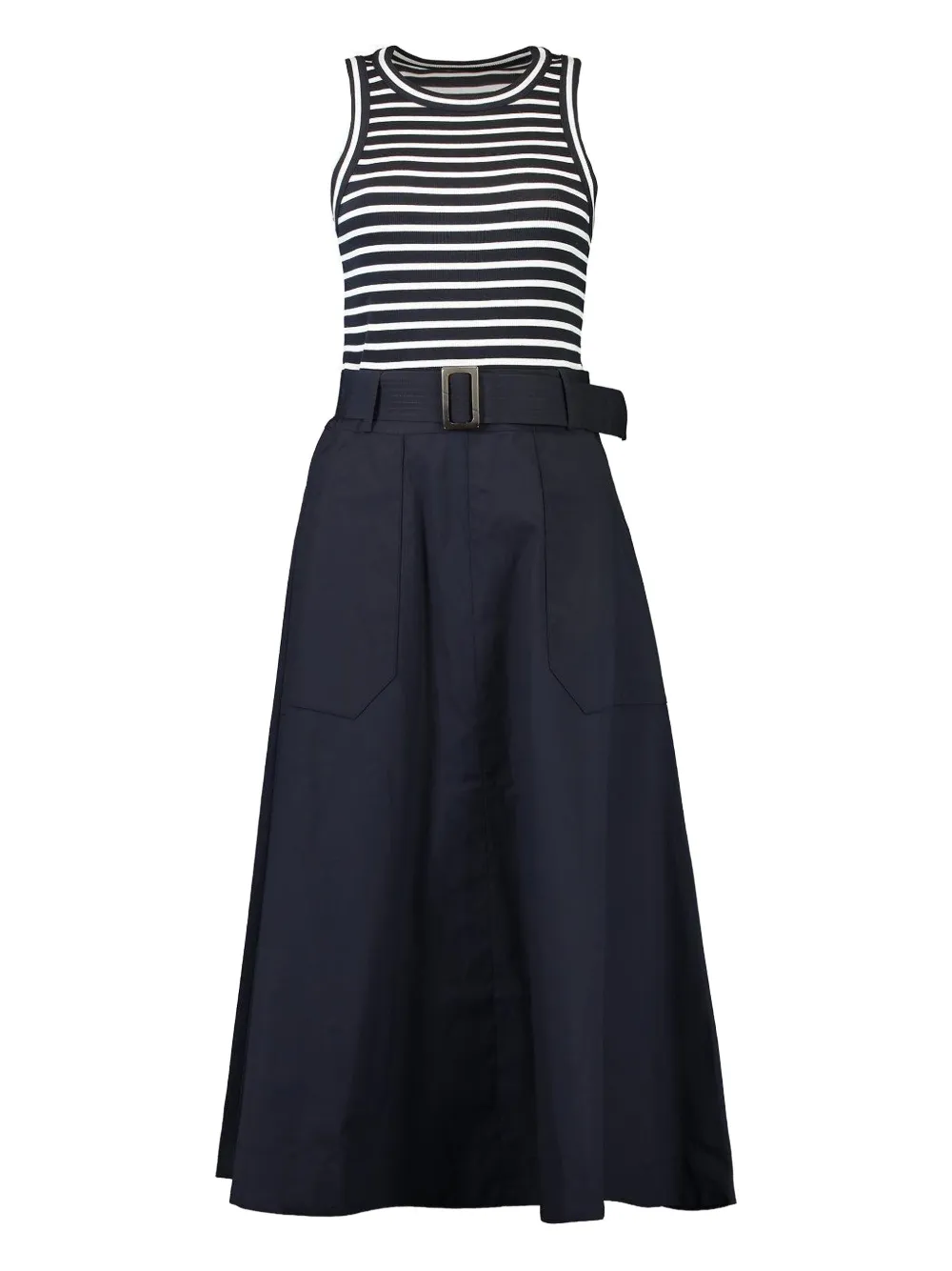Veronica Beard Jordyn Striped Midi Dress In Blue