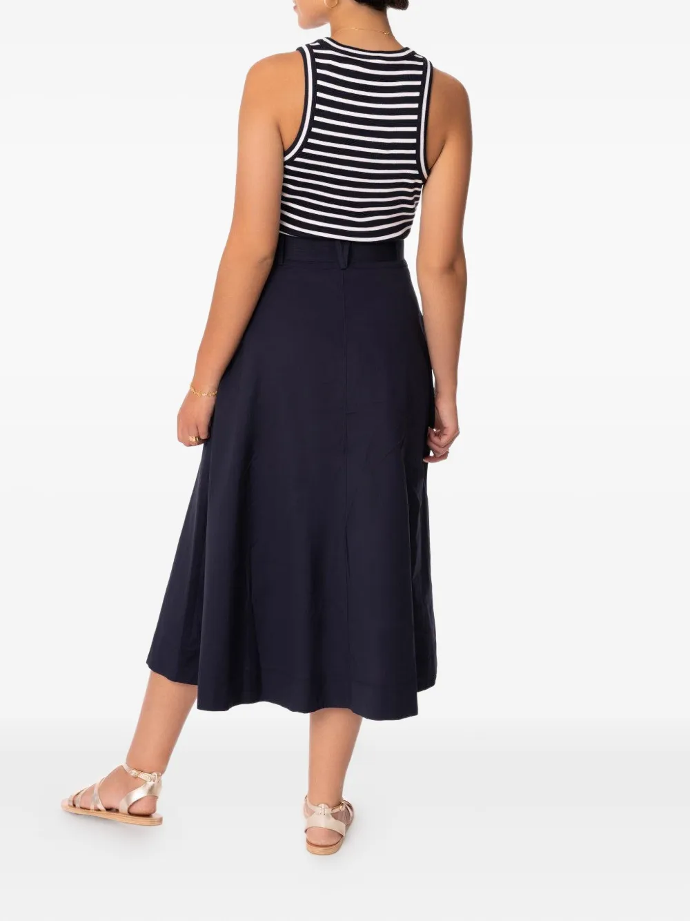 Veronica Beard Jordyn Striped Midi Dress In Blue