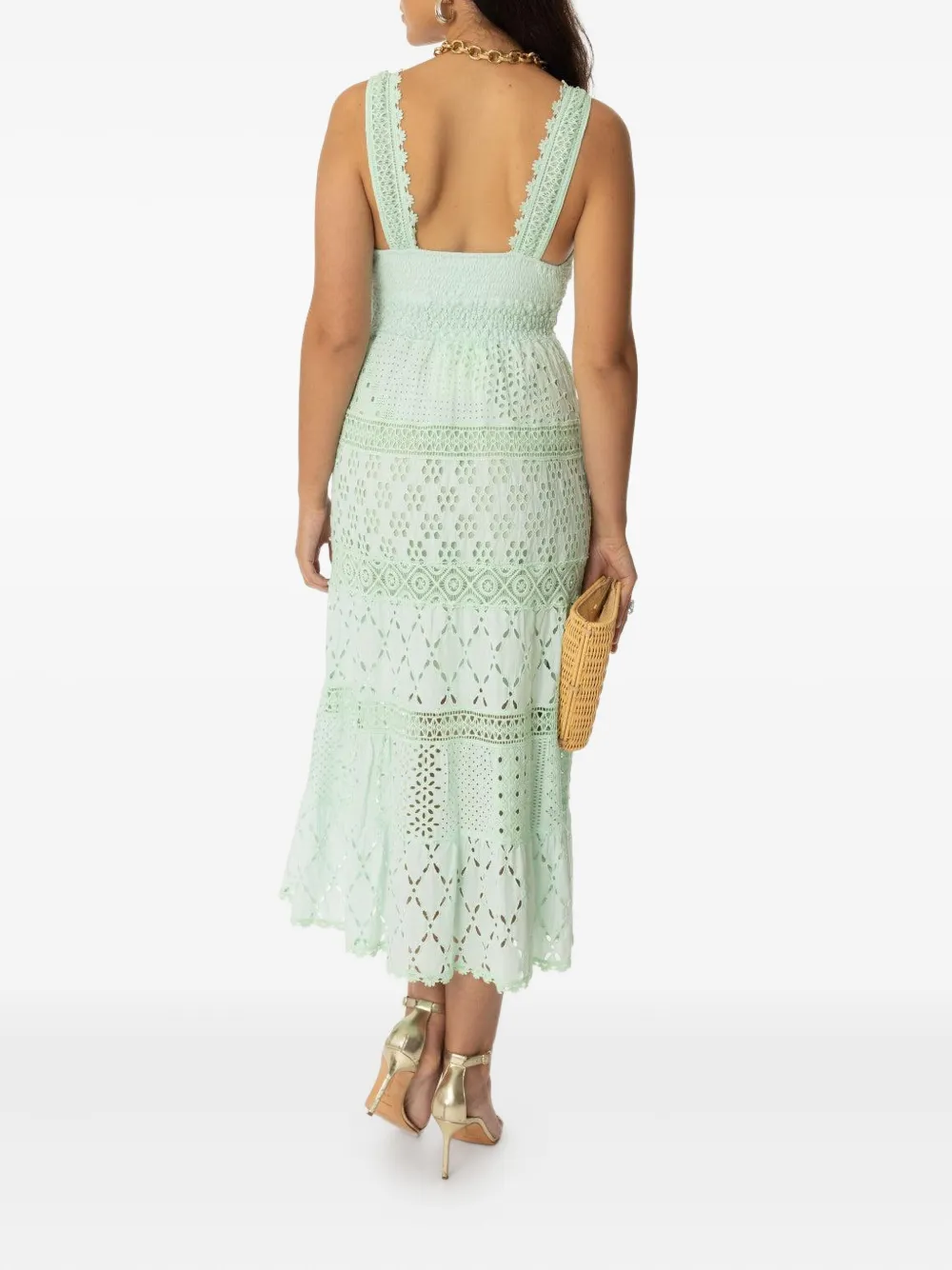 Temptation Positano Paglia Midi Dress In Green