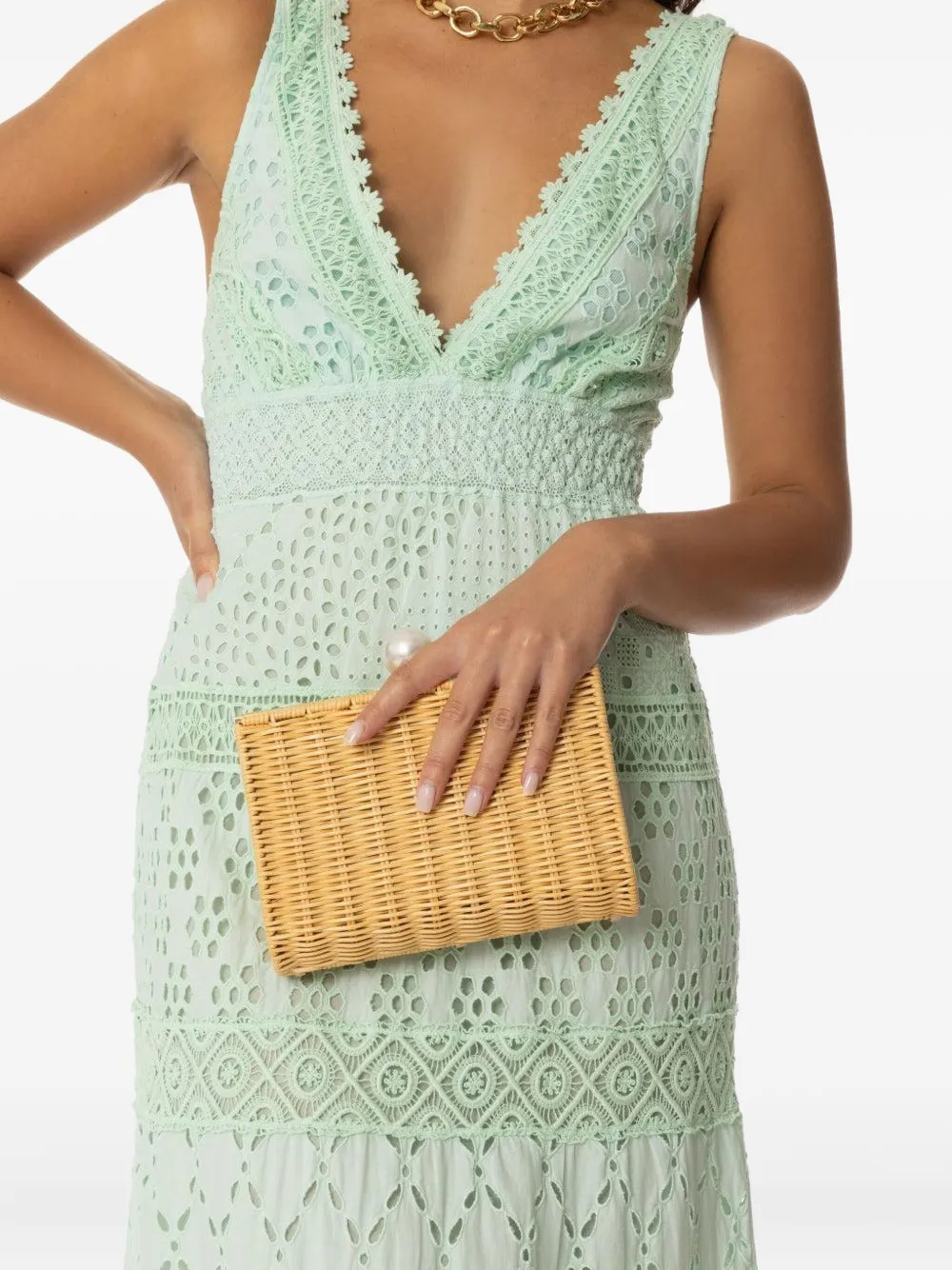 Temptation Positano Paglia Midi Dress In Green