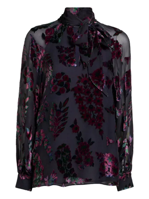 ETRO velvet floral print blouse
