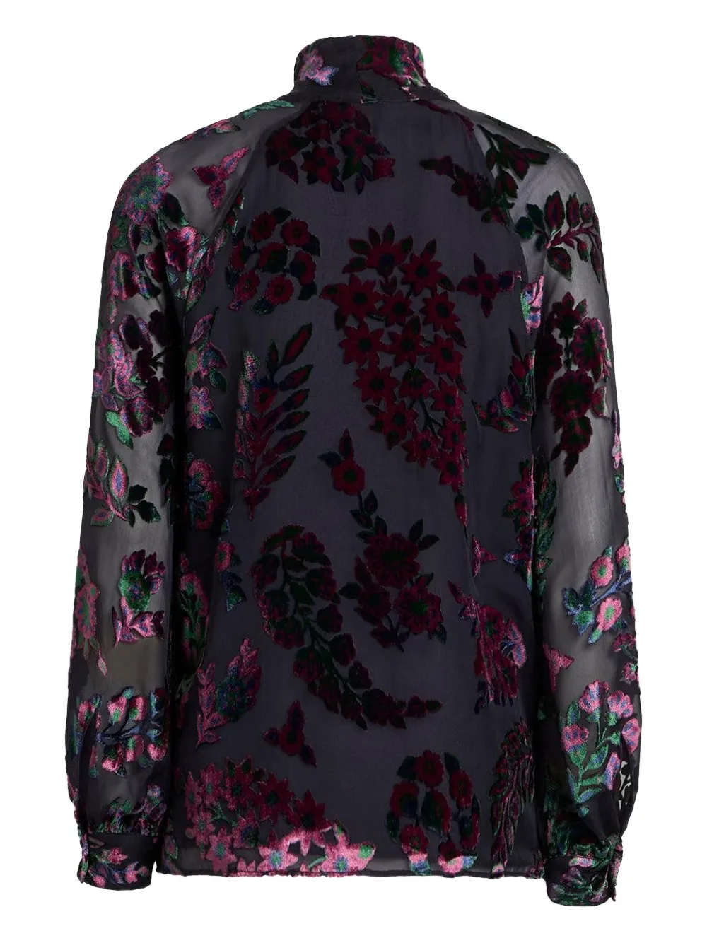 ETRO velvet floral print blouse - Blauw