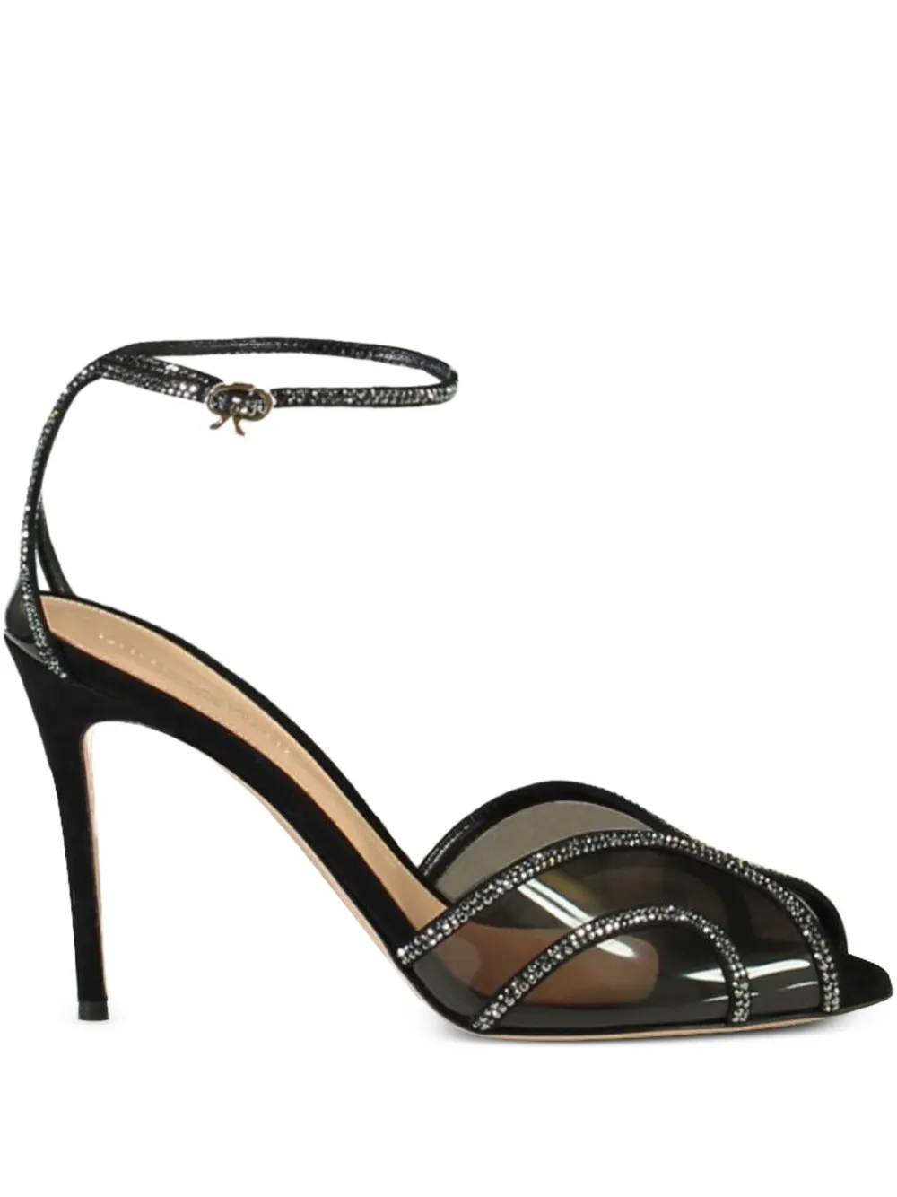 Gianvito Rossi 95mm Isabel Crystal-embellishment Sandals In Black