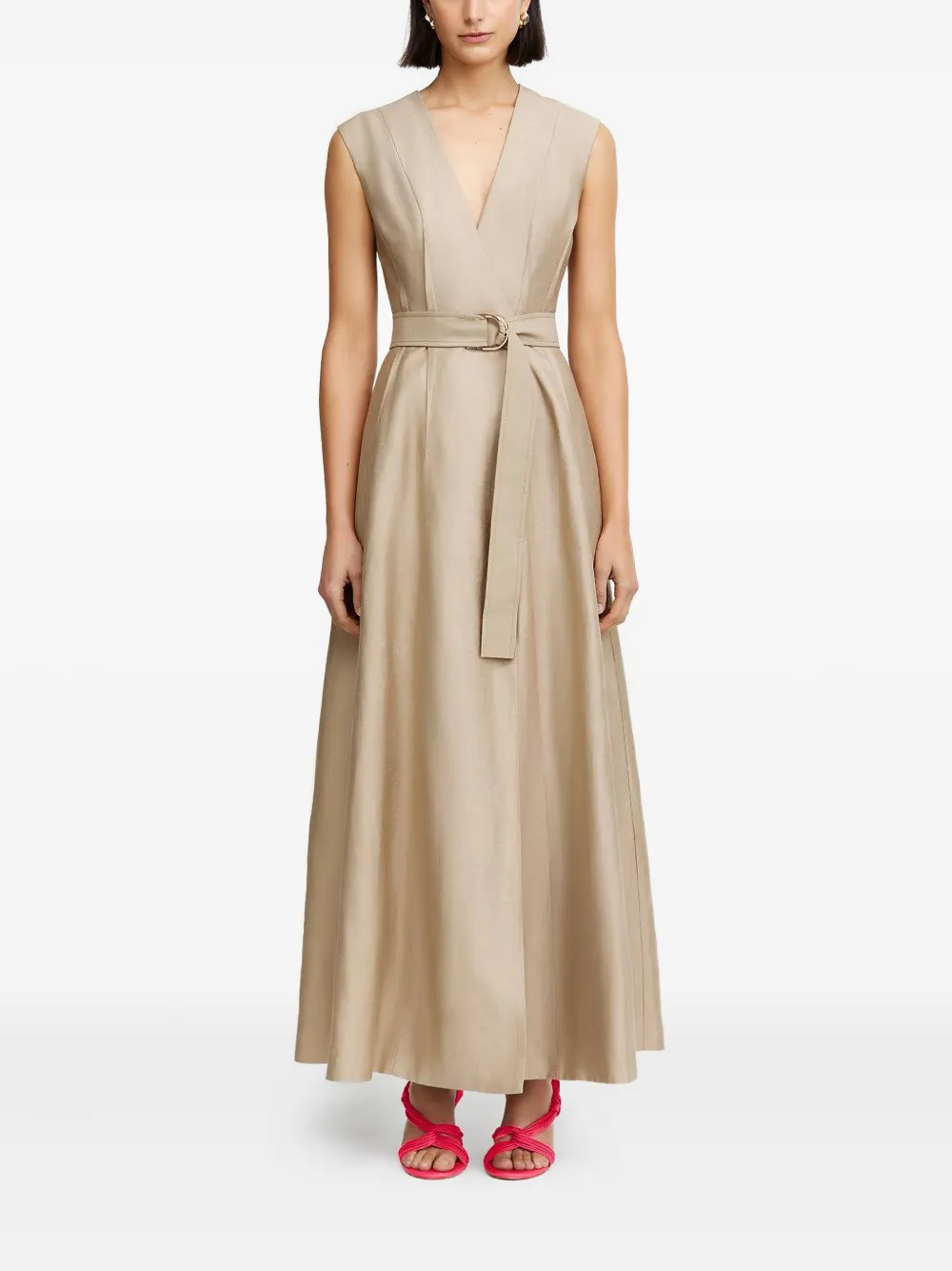 Acler Hepworth belted sleeveless maxi dress - Beige