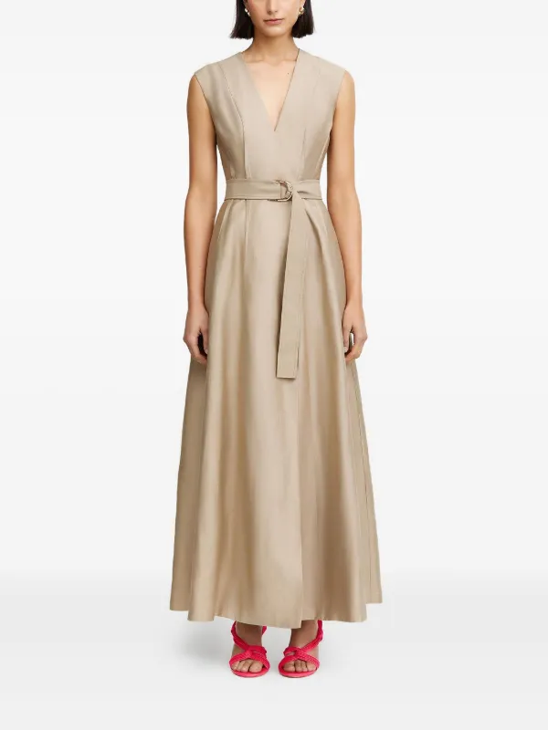Acler Hepworth Belted Sleeveless Maxi Dress | Neutrals | FARFETCH KW