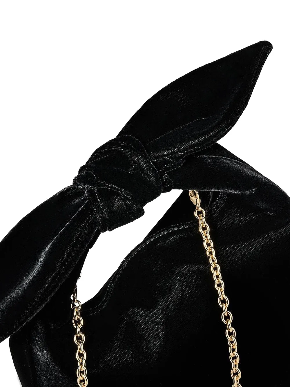 Aquazzura Bow Tie Velvet Tote Bag In Black