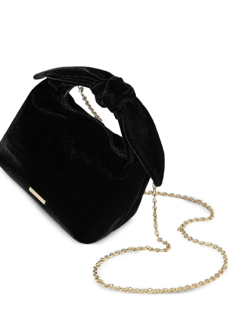 Aquazzura Bow Tie Velvet Tote Bag In Black