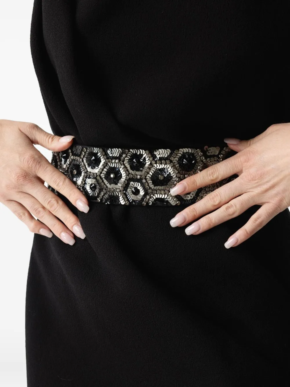 Alberta Ferretti sequin-embellished belt Zwart