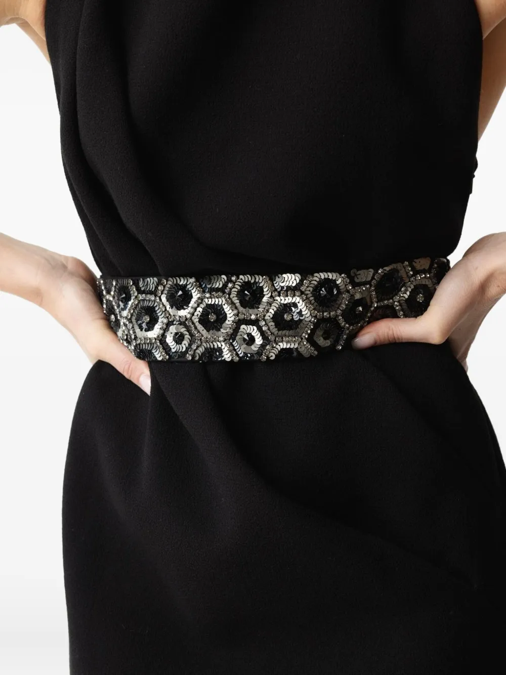 Alberta Ferretti sequin-embellished belt Zwart