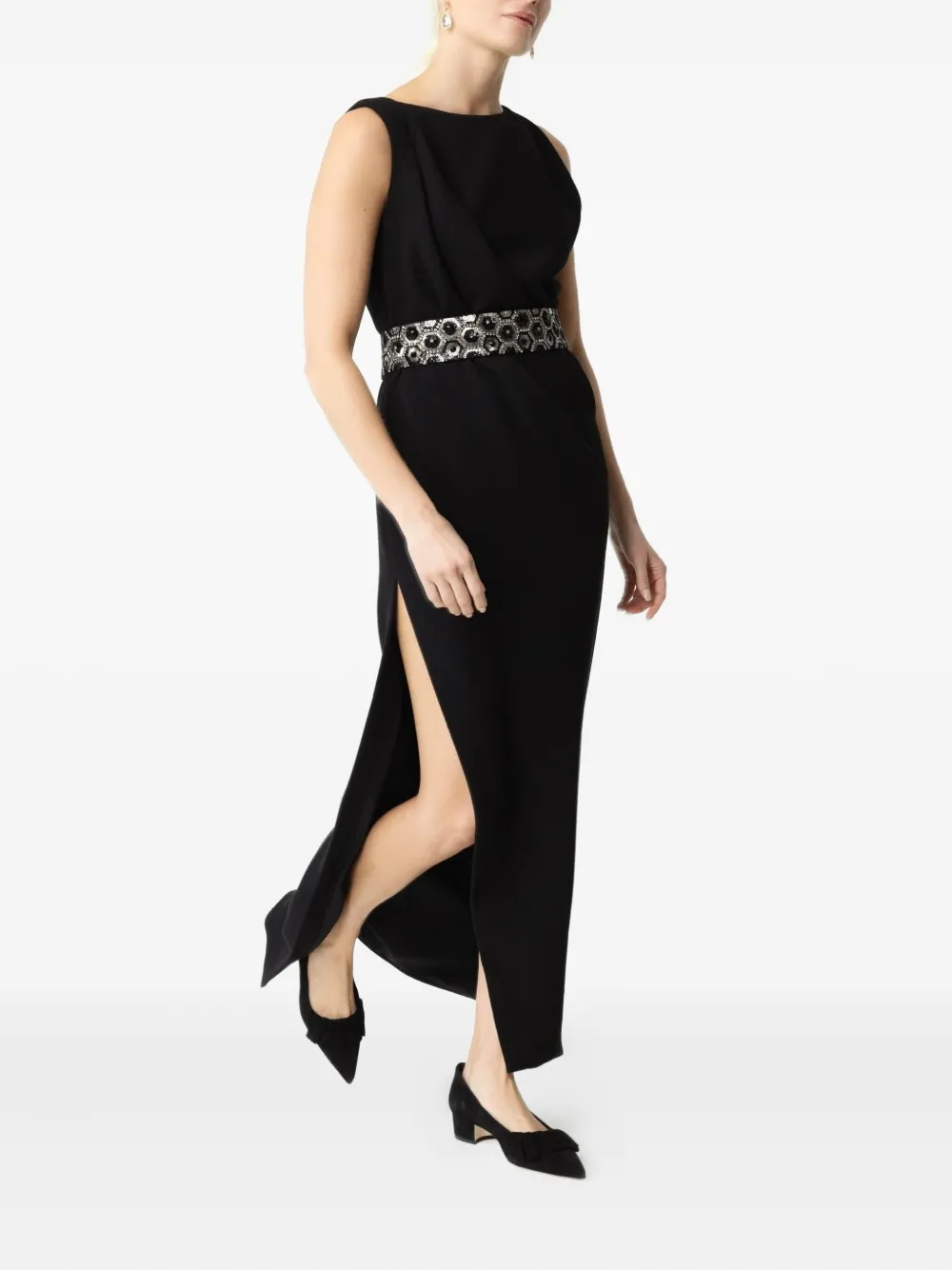 Alberta Ferretti sequin-embellished belt - Zwart