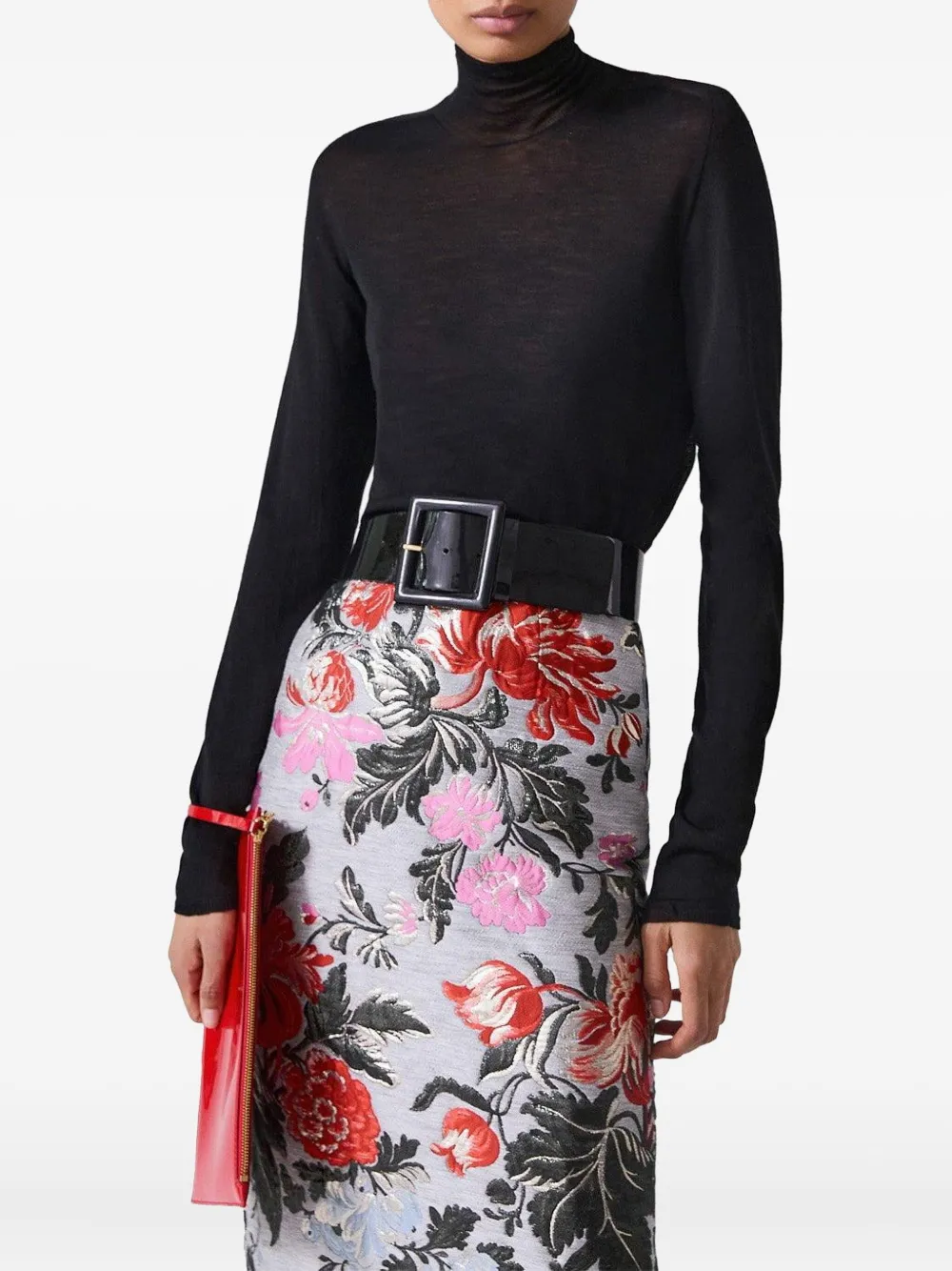 Carolina Herrera sheer turtleneck top Zwart