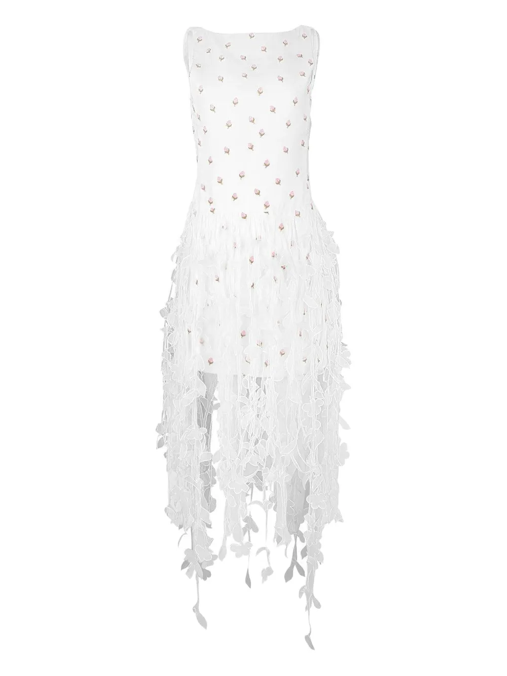Giambattista Valli floral-applique midi dress - White