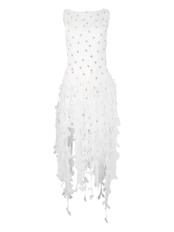 knee length dresses for ladies Avani 3D Floral Applique Midi Dress
