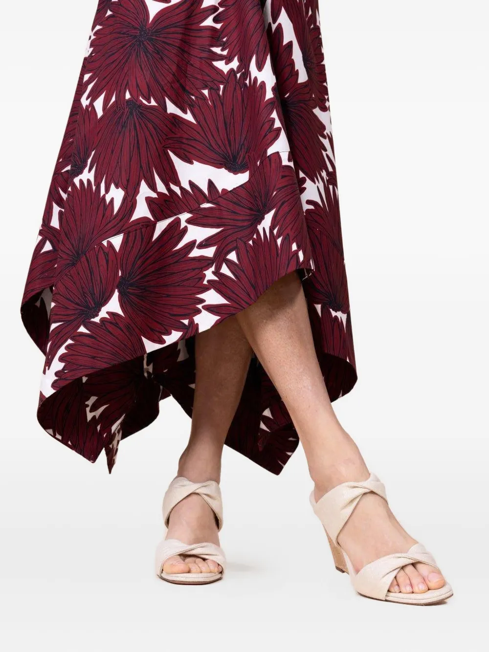 Aquazzura 85mm Twist wedge sandals Beige