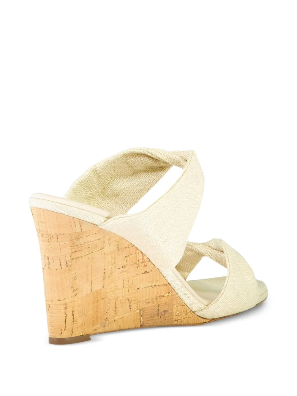 Aquazzura 85mm Twist wedge sandals Beige