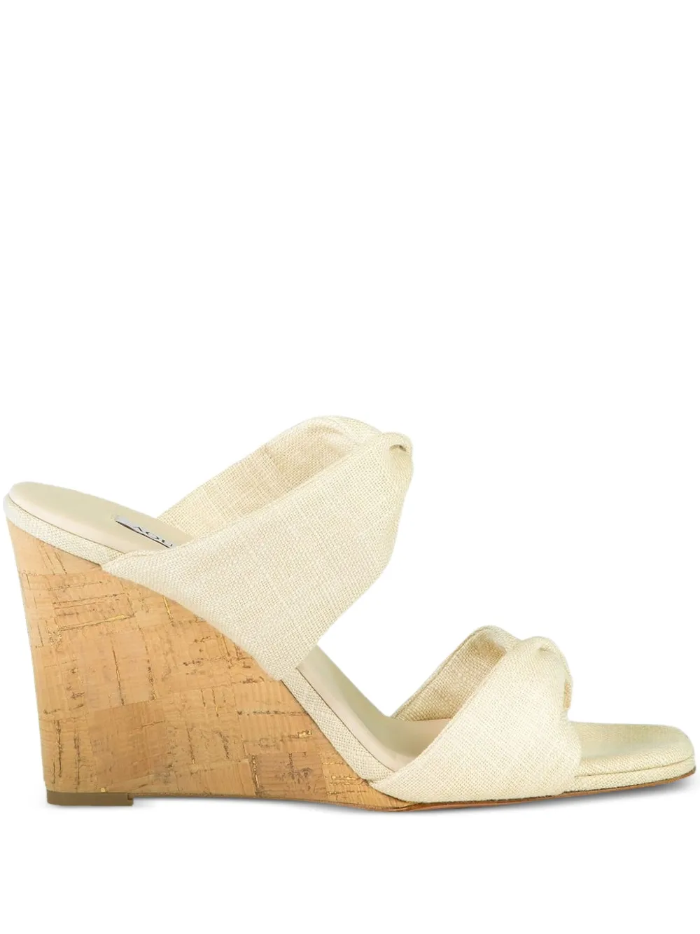 Aquazzura 85mm Twist wedge sandals Beige