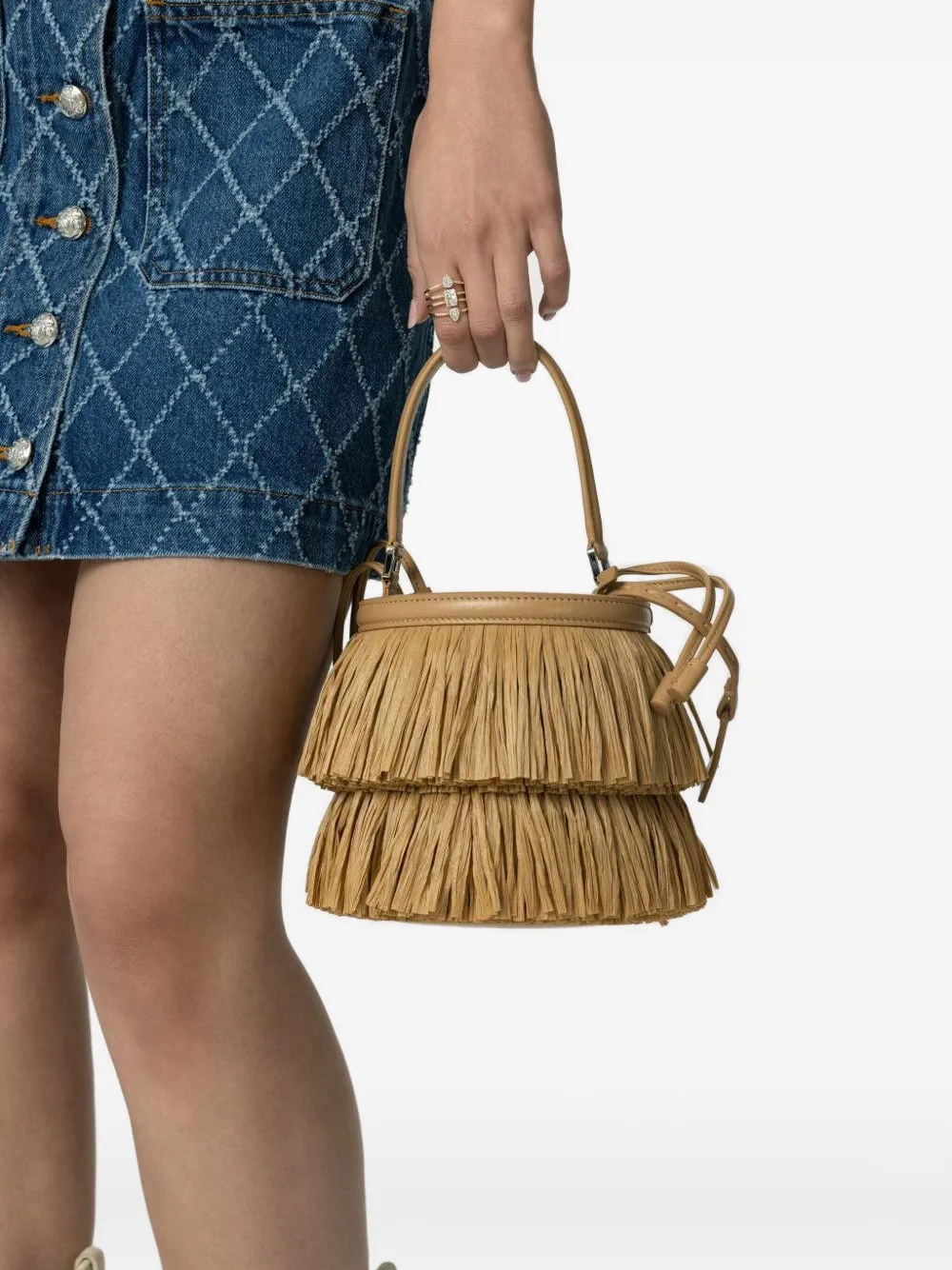 Michael Kors Collection mini Ischia bucket bag Beige