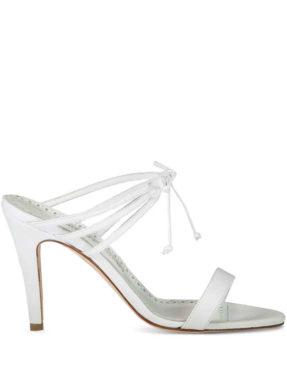 Manolo Blahnik 30mm Boman leather sandals Wit