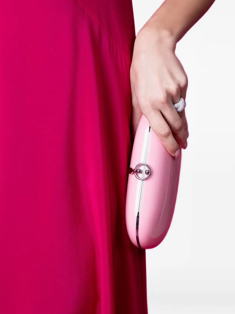 Jeffrey Levinson Elina Plus glitter clutch bag Roze