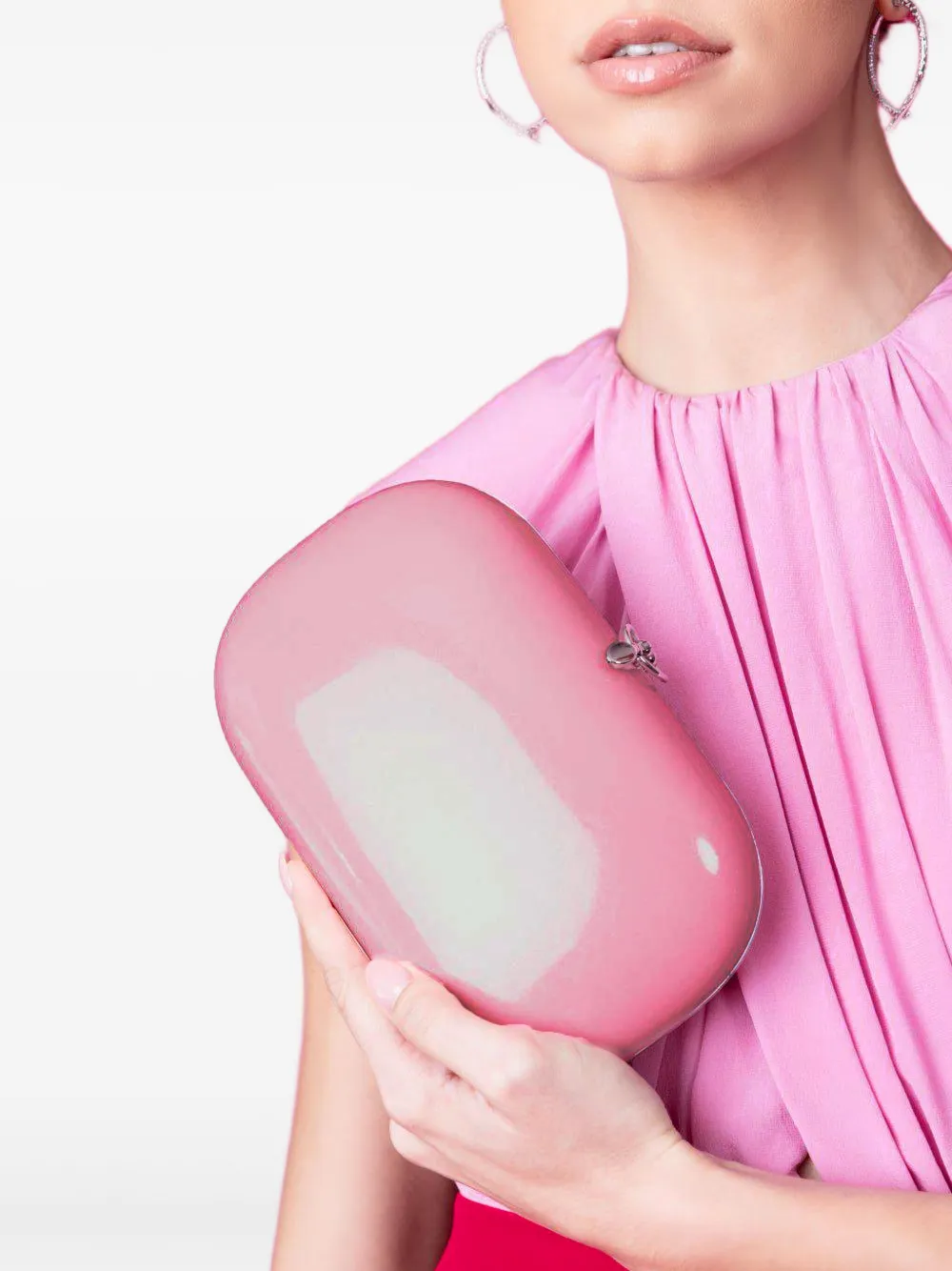 Jeffrey Levinson Elina Plus glitter clutch bag Roze