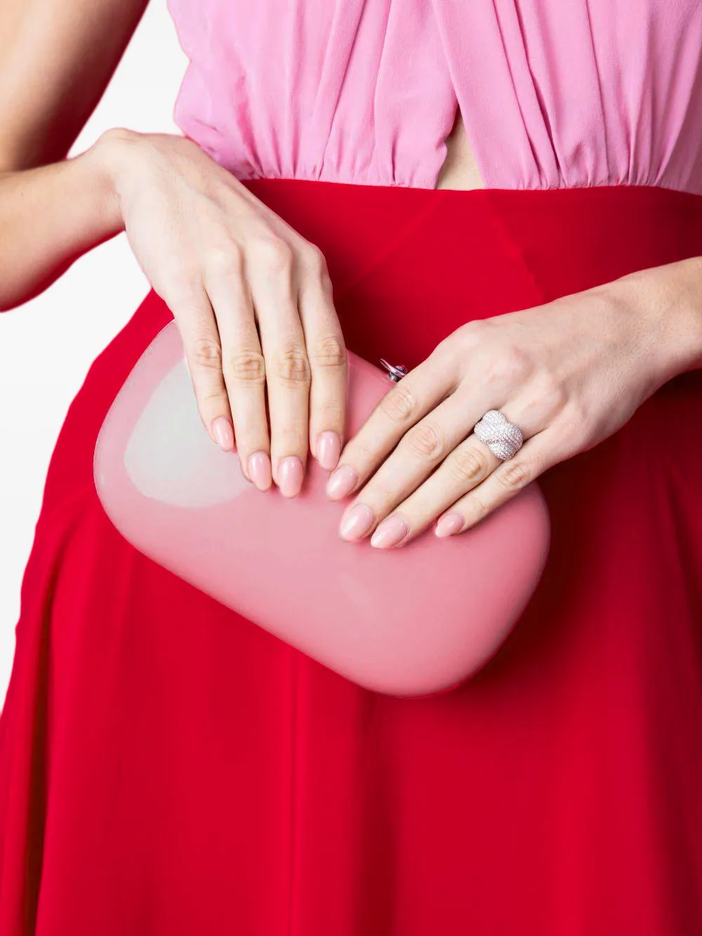 Jeffrey Levinson Elina Plus glitter clutch bag Roze