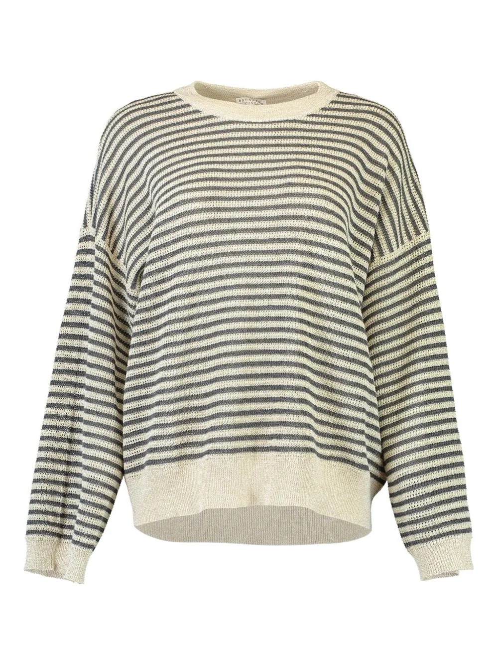 Brunello Cucinelli striped metallic sweater - Grey