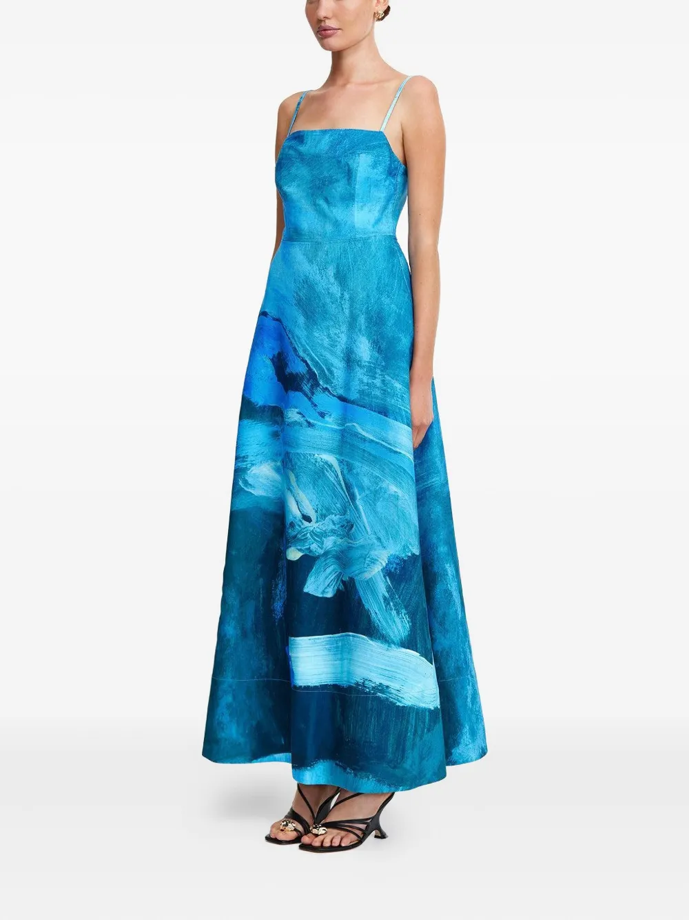 Acler Osidge abstract-print maxi dress Blauw