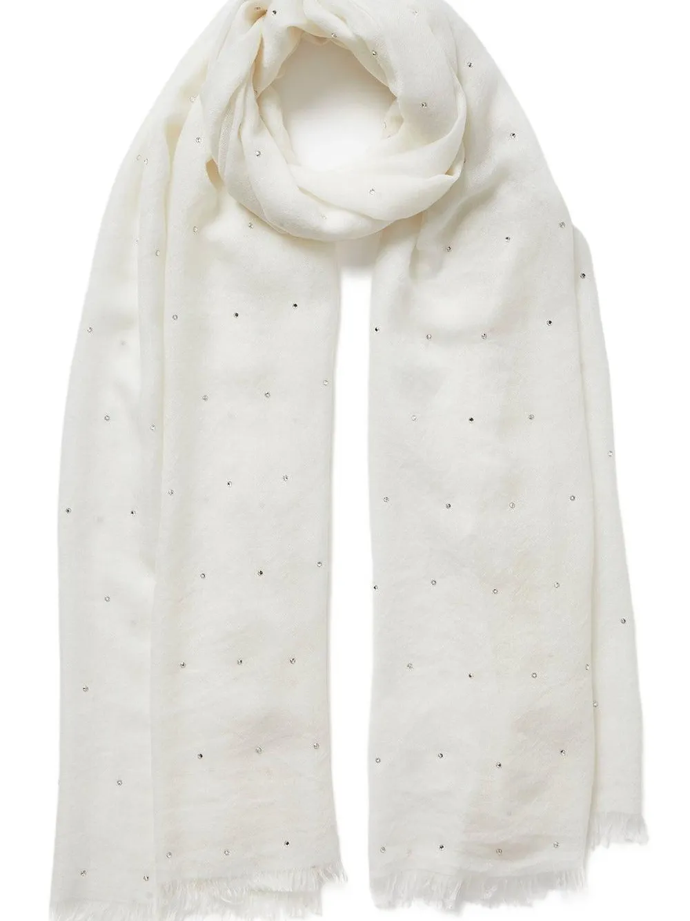 Jane Carr The Crystal Scarf In White