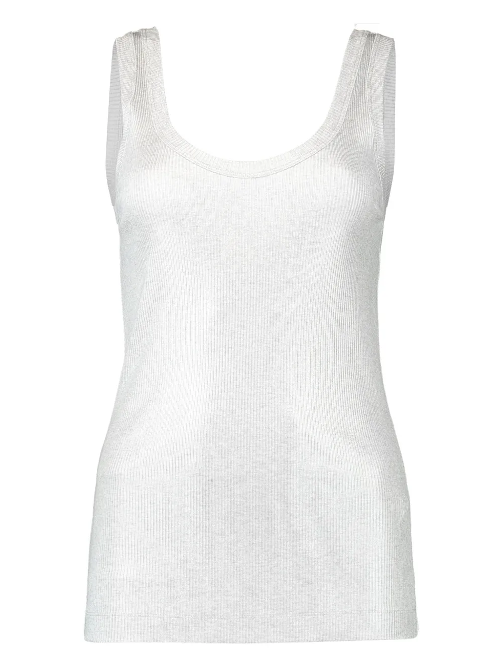 Brunello Cucinelli ribbed foiled top - Silver