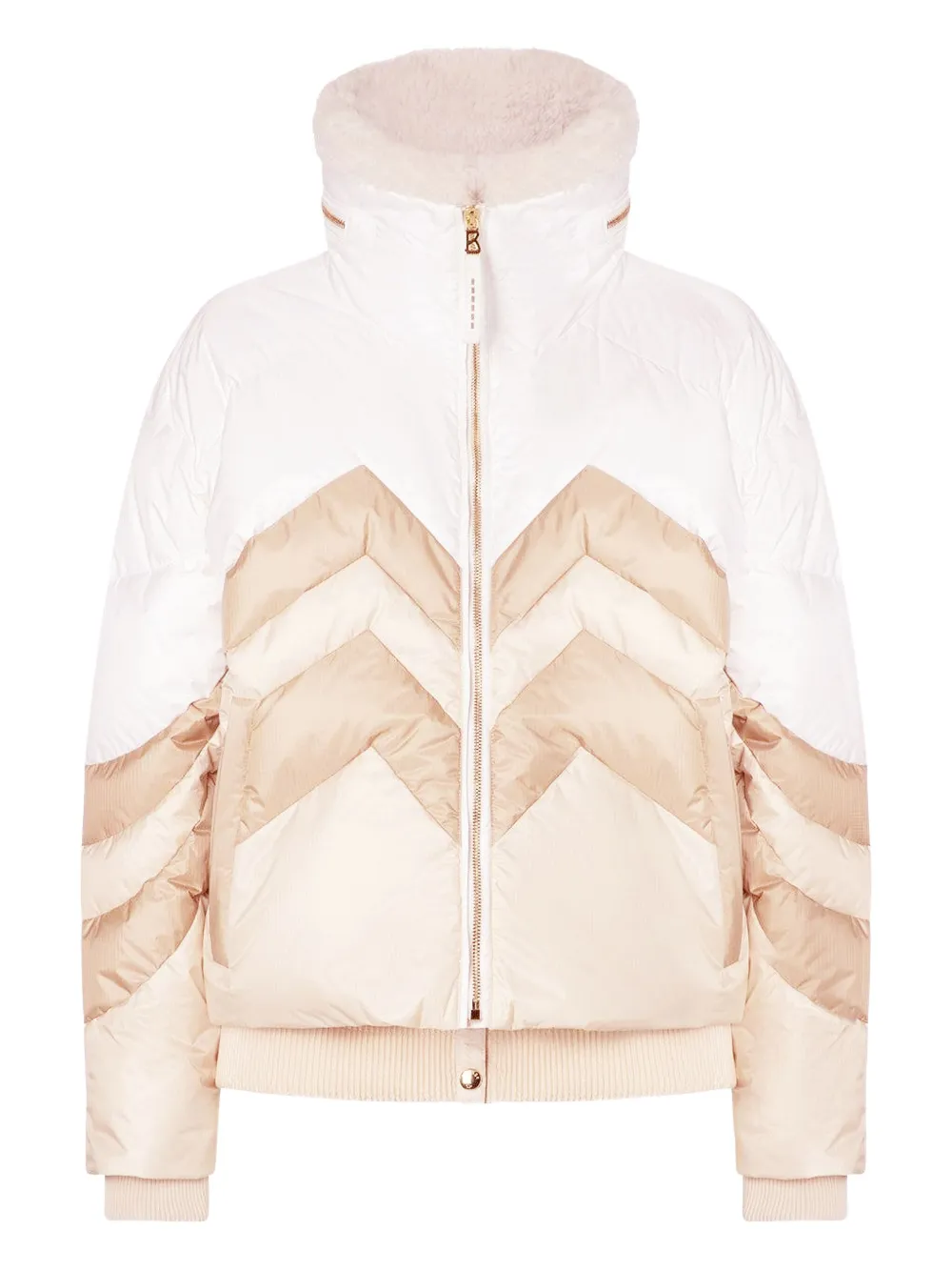 Bogner Valea Chevron-pattern Quilted Ski Jacket In White