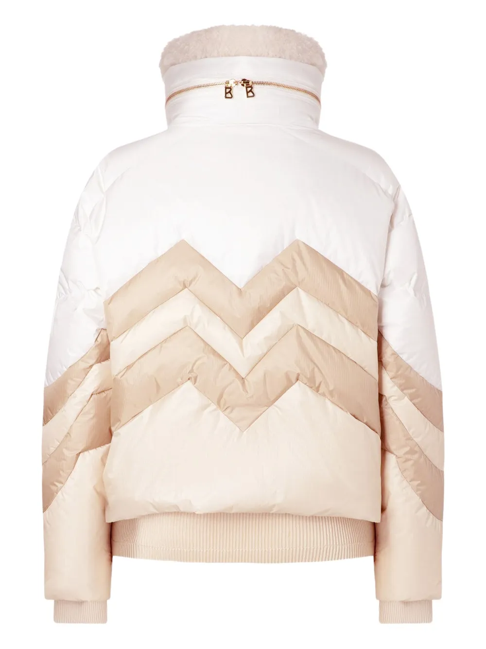 Bogner Valea Chevron-pattern Quilted Ski Jacket In White
