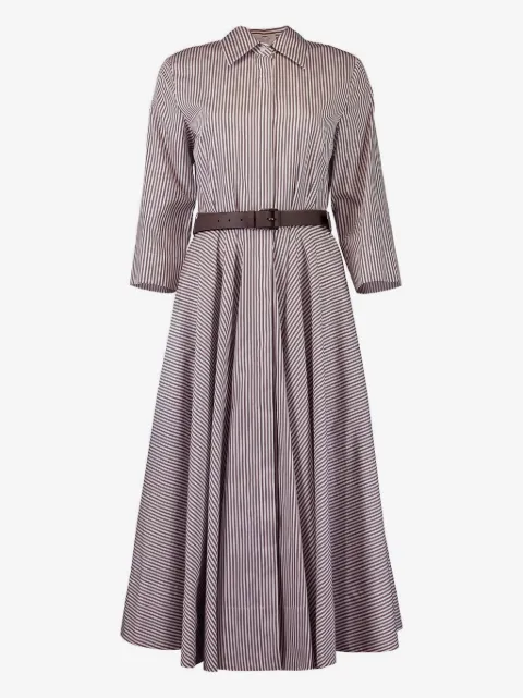 Michael Kors Collection striped belted shirt dress