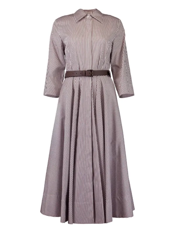Michael Kors Collection Striped Belted Shirt Dress | White | FARFETCH Michael Kors Collection Striped Belted Shirt Dress | White | FARFETCH