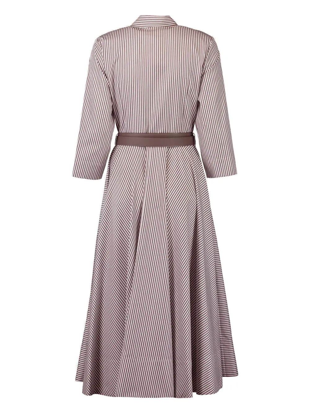 Michael Kors Collection striped belted shirt dress Wit