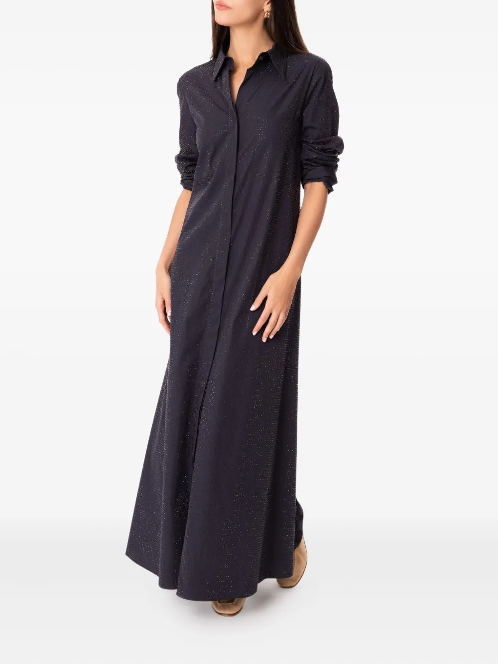 TWP Jenny's crystal-embellished shirt dress - Blauw