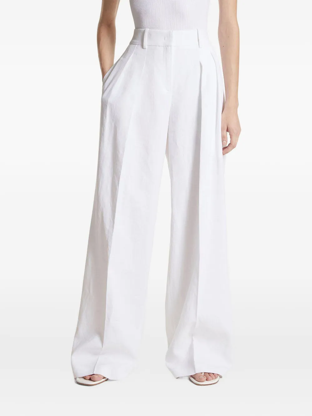 Michael Kors Collection pleated wide-leg trousers - Wit
