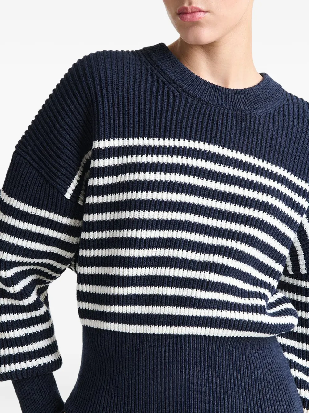 Altuzarra stripe-pattern crew-neck sweater Zwart