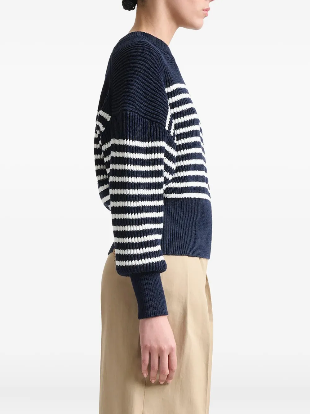Altuzarra stripe-pattern crew-neck sweater Zwart