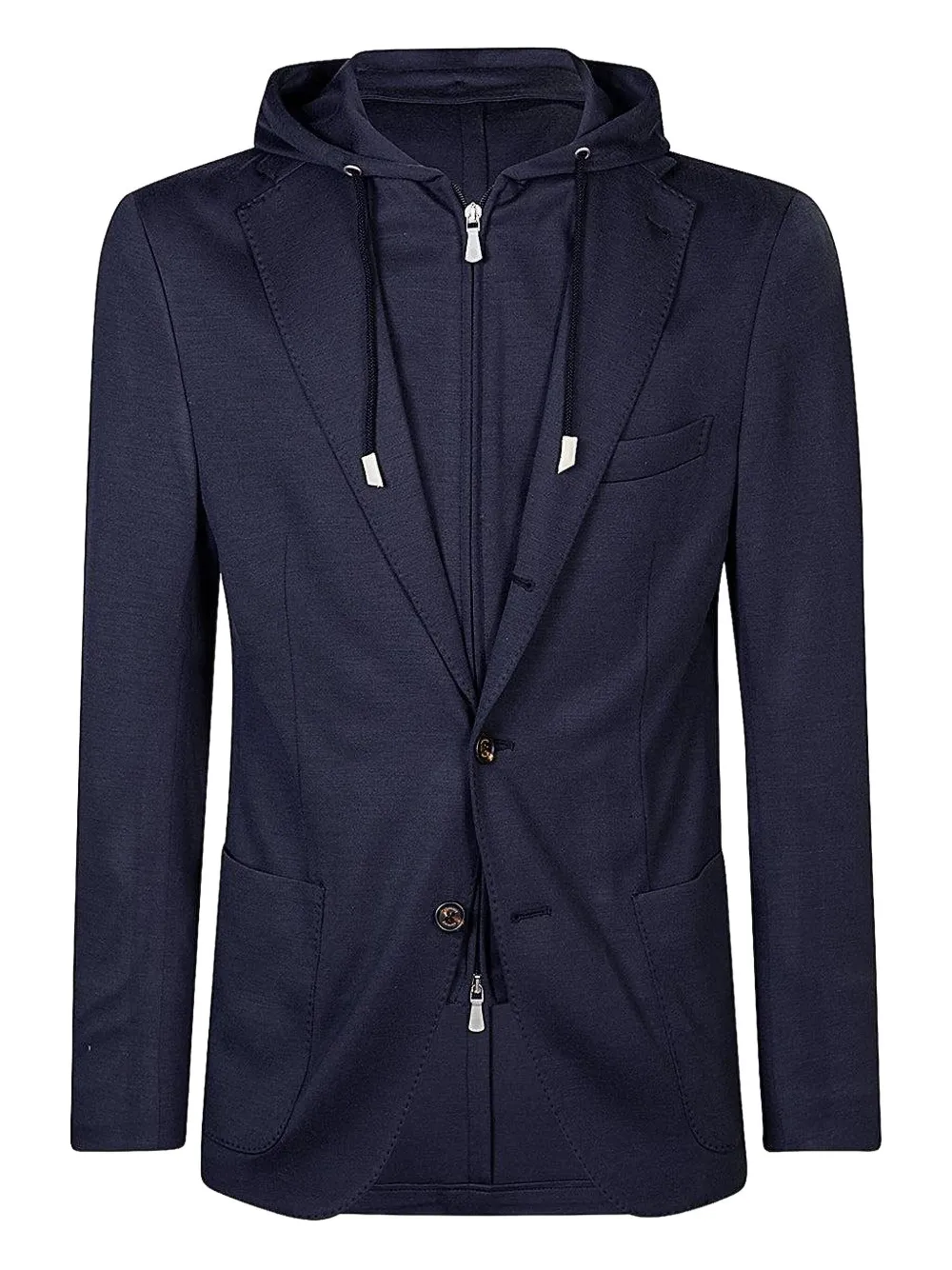 Eleventy hooded single-breasted blazer | bleu | Image 1