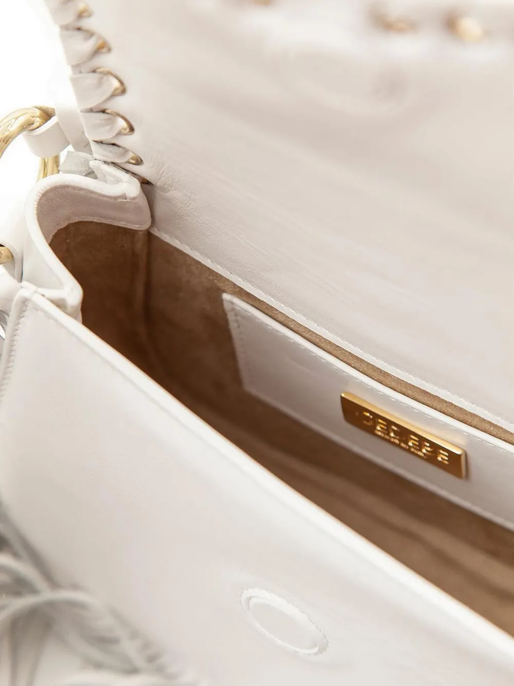 Gedebe Alice Fringed Tote Bag In White